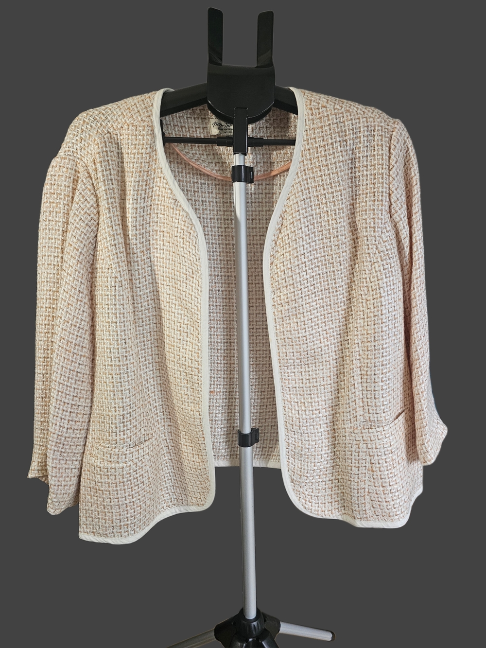 Norm Thompson Cream Bouclé Open-Front Blazer